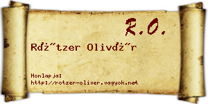Rötzer Olivér névjegykártya